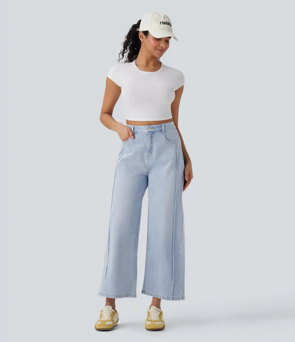Halara Flex™ High Waisted Pockets Washed Casual Baggy Jeans