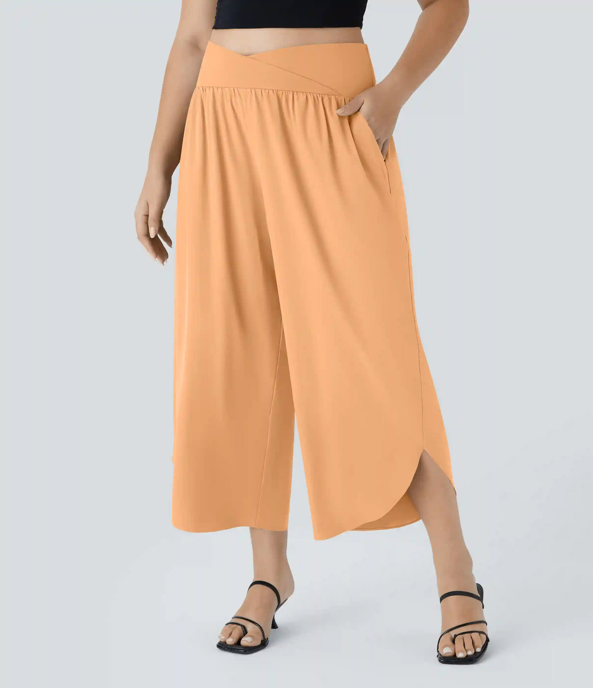 Breezeful™ High Waisted Crossover Pocket Quick Dry Plus Size Pants