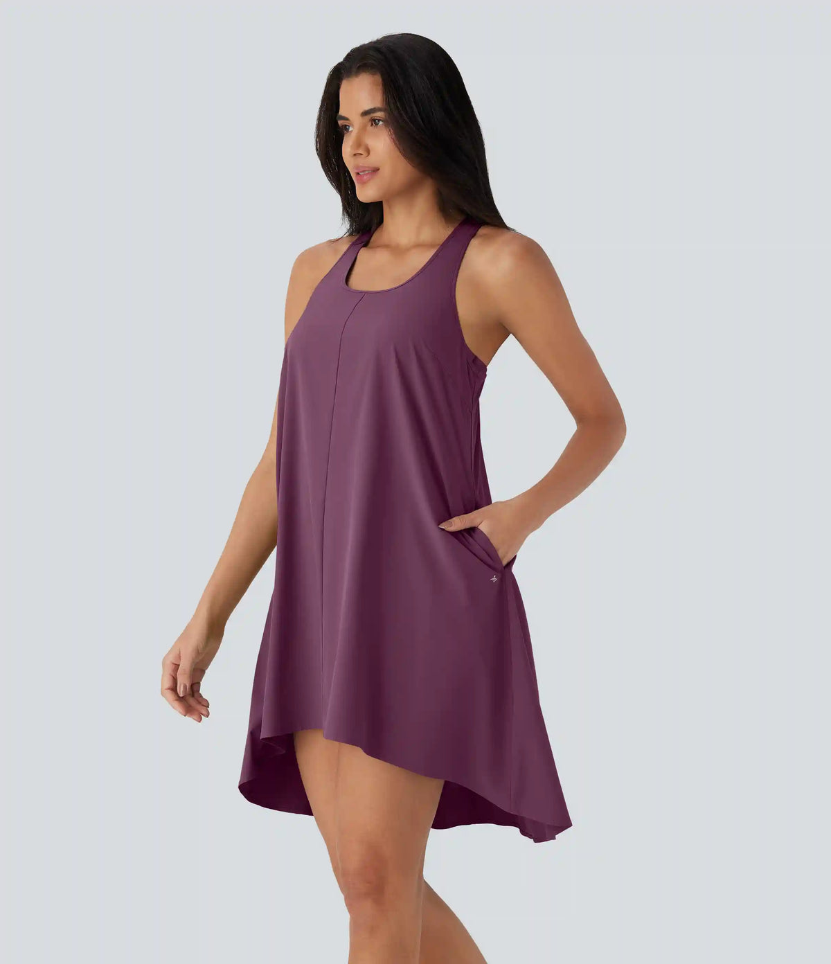 Breezeful™ RacerPocket High Low Flowy Mini Quick Dry Casual Dress