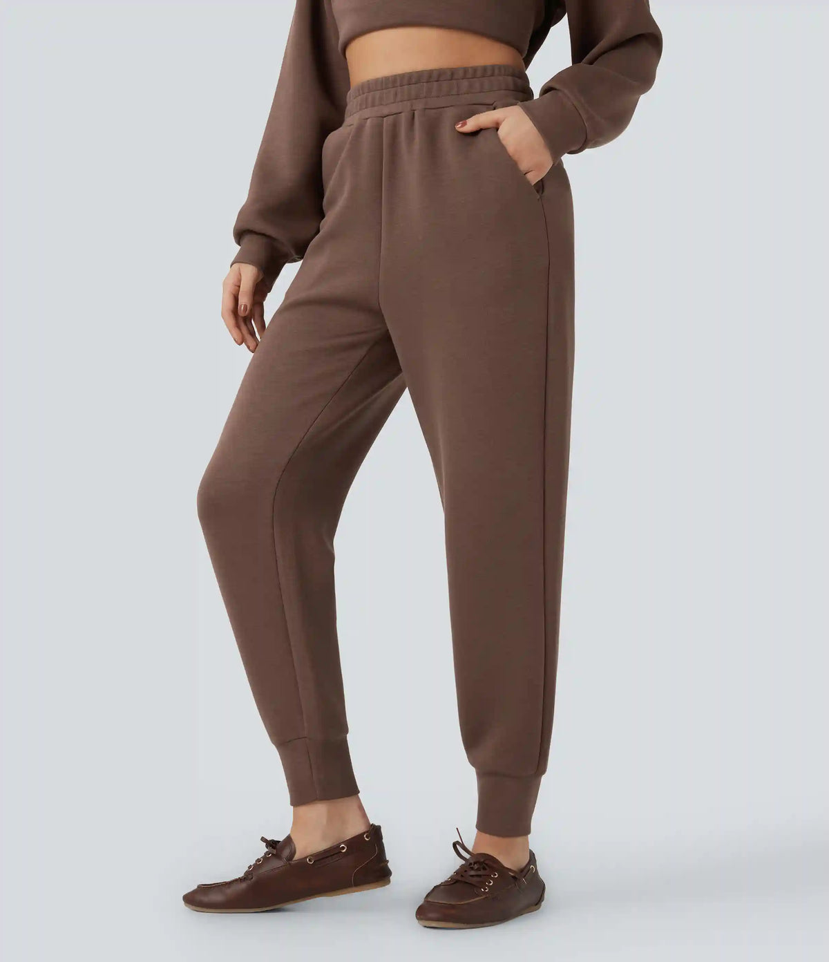 SpacerTek™ High Waisted Tapered Casual Joggers with Pockets