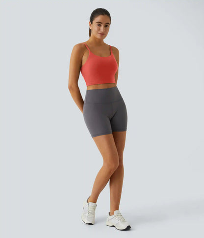 Basic Padded Workout Cropped Low Support Tank Top A-D Cups
