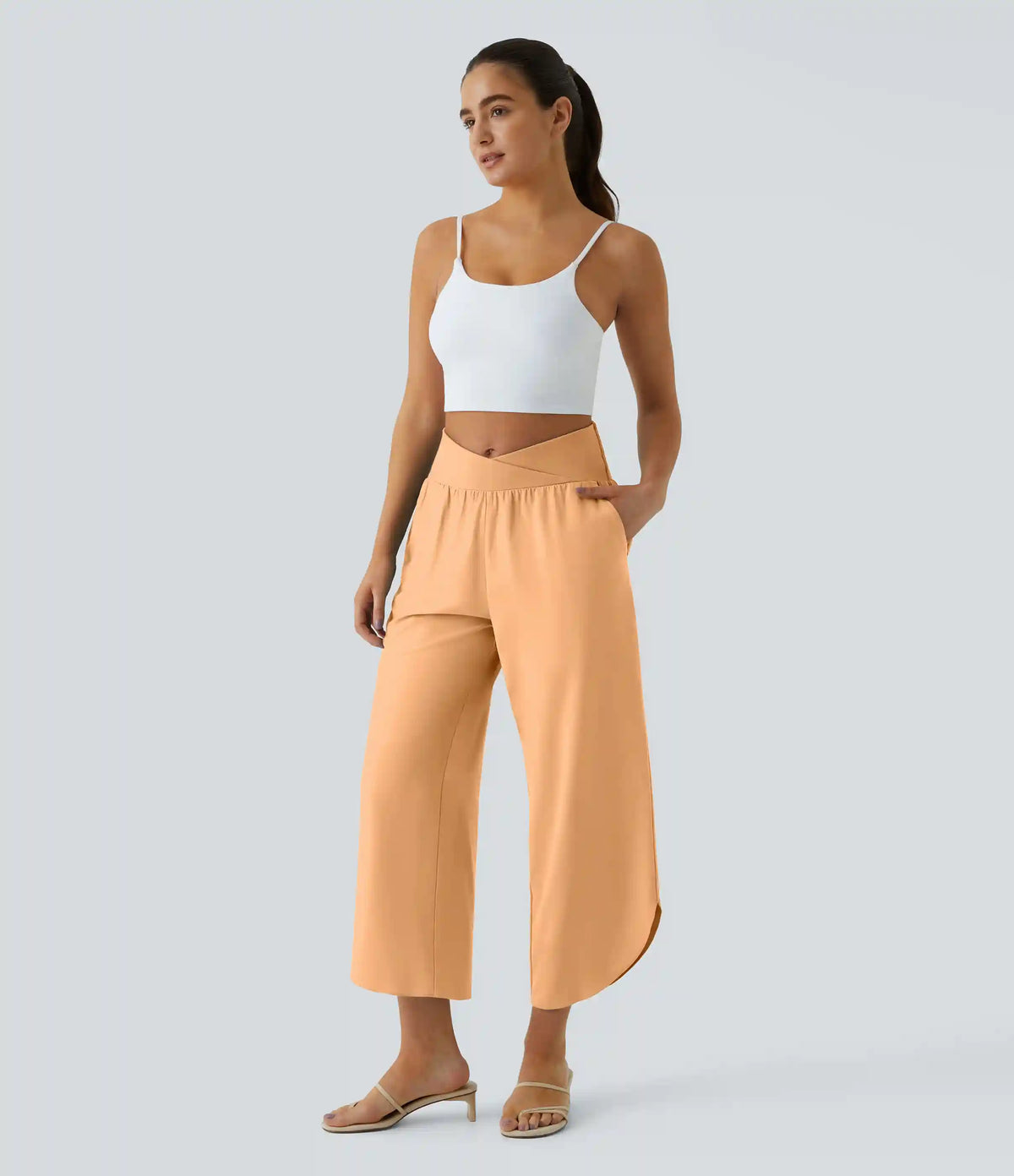 Breezeful™ High Waisted Crossover Quick Dry Resort Pants with Pockets