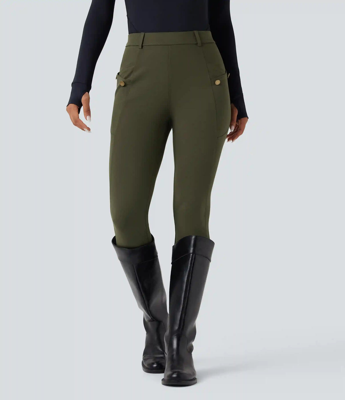 DayStretch High Waisted Slim Pants with Pockets