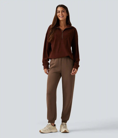 SpacerTek™ Mid Rise Tapered Casual Sweatpants with Pockets