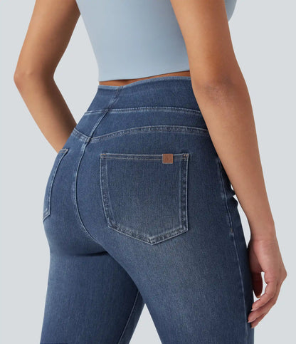 Halara Flex™ High Waisted Tummy Control Washed Casual Bootcut Jeans with Pockets