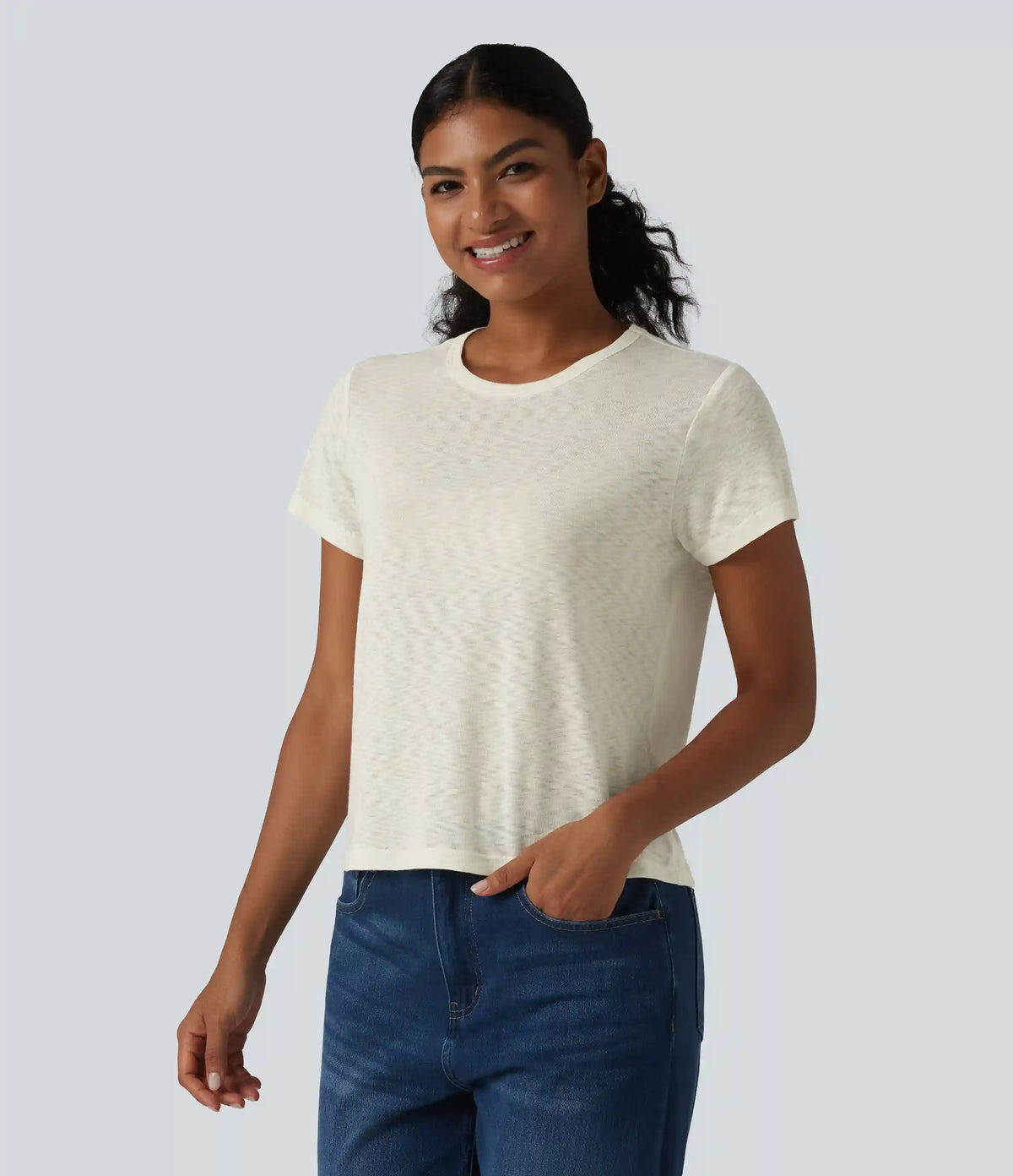 Round Neck Short Sleeve Casual T-Shirt