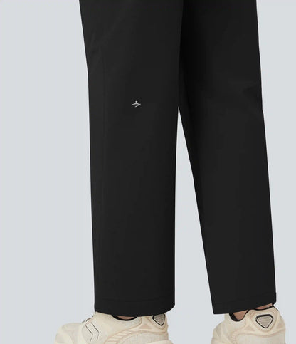 Durable Water Repellent Mid Rise Straight Leg Hiking Pants with Pockets