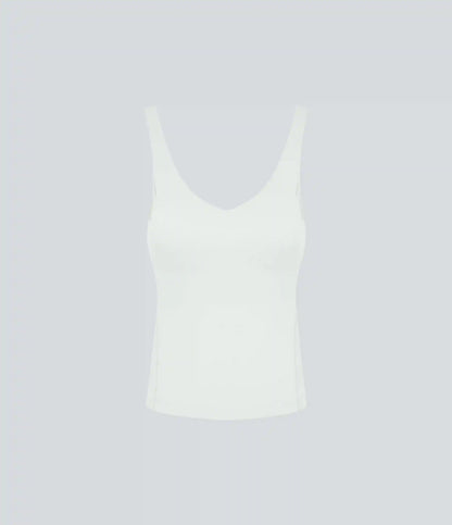 SoftlyZero™ Plush Padded V Neck Plain Tank Top