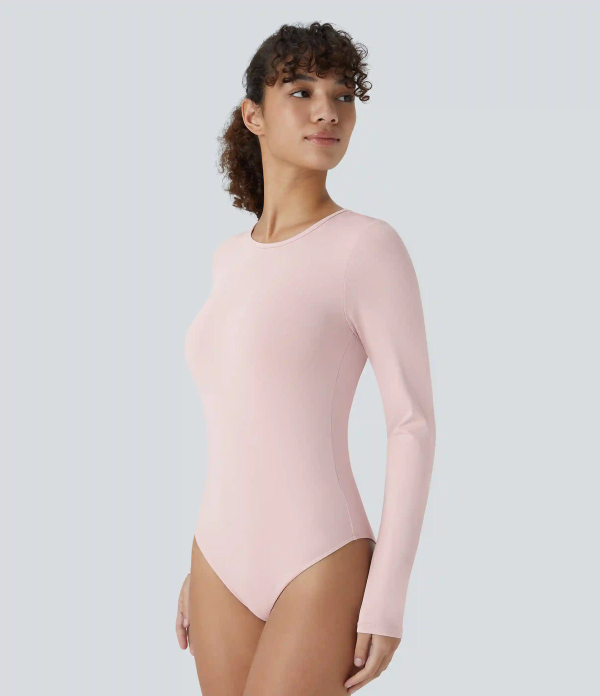 Round Neck Long Sleeve Casual Bodysuit