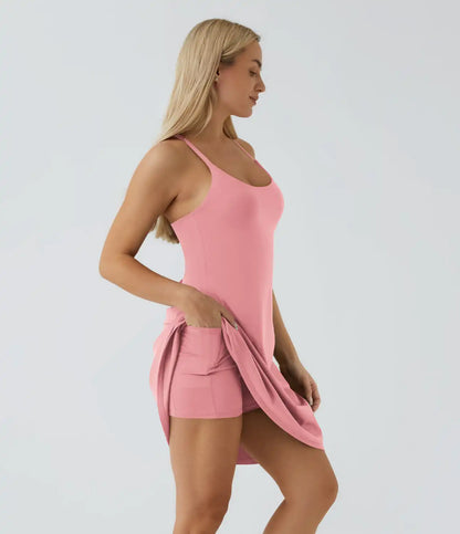 SoftlyZero™ Airy Cut Out 2-in-1 Pocket InstantCool Longer Active Dress