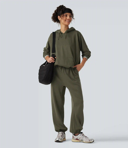 Low Rise Inner Drawstring Casual Jogger Sweatpants with Pockets