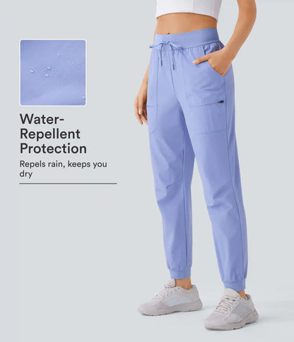 Water Repellent Wear-Resistant Mid Rise Drawstring Pockets Hiking Pile Joggers