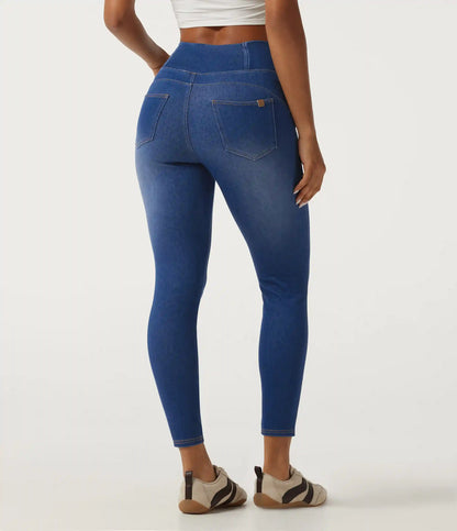 Halara Flex™ High Waisted Crossover Denim Casual Leggings with Pockets