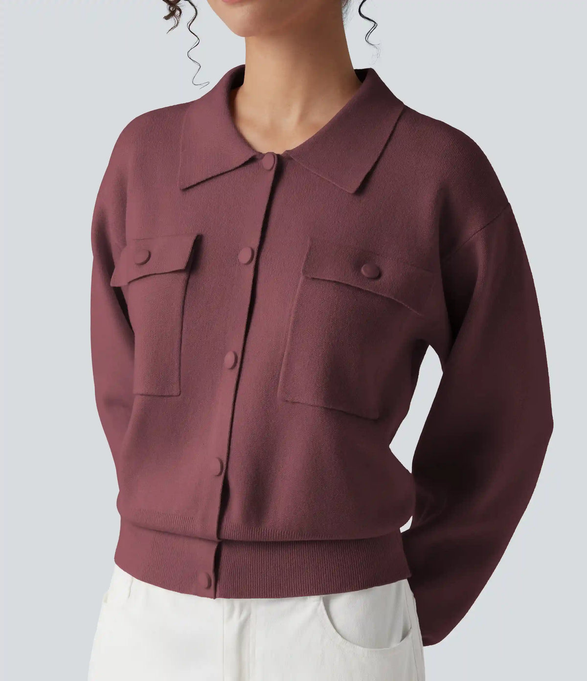 Pocket Long Sleeve Casual Sweater