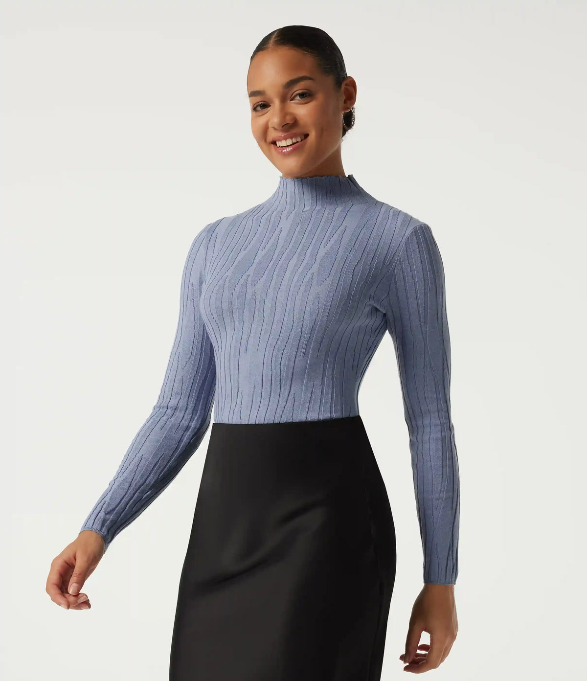Mock Neck Long Sleeve Work Sweater