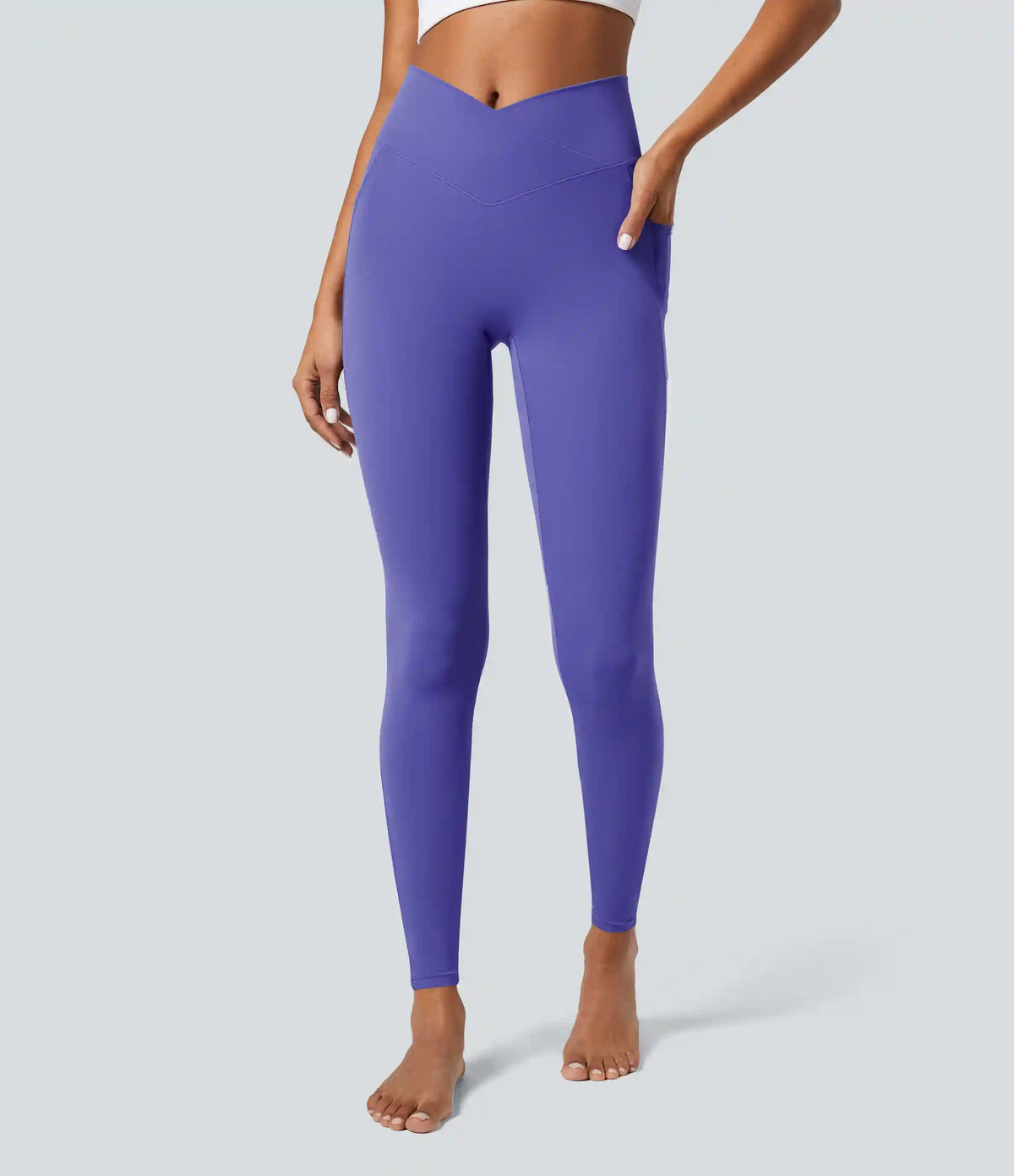 SoftlyZero™ Crossover Pocket Plain Leggings