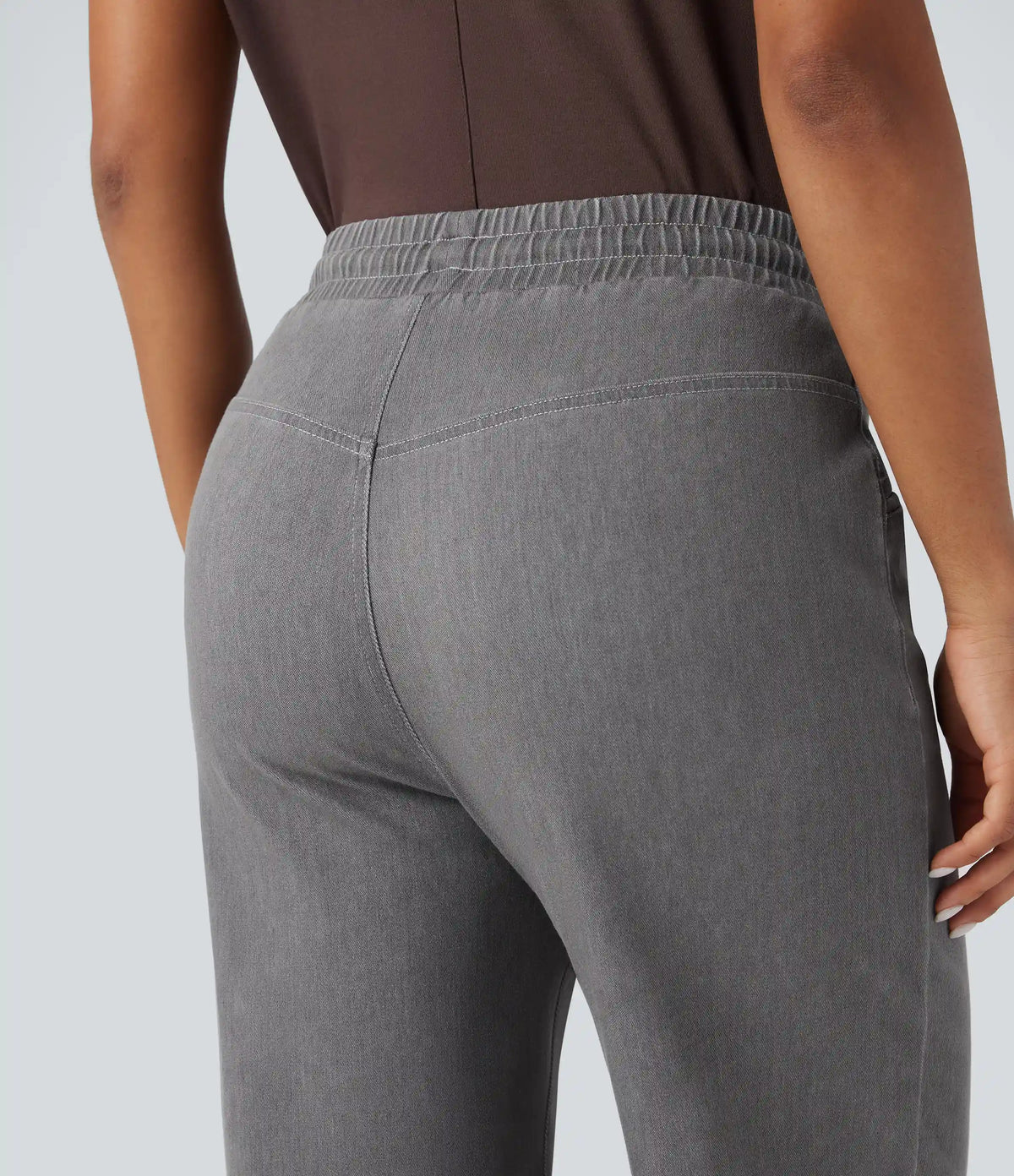 Halara Flex™ High Waisted Drawstring Wide Leg InstantCool Stretchy Knit Casual Sweatpants Jeans with Pockets