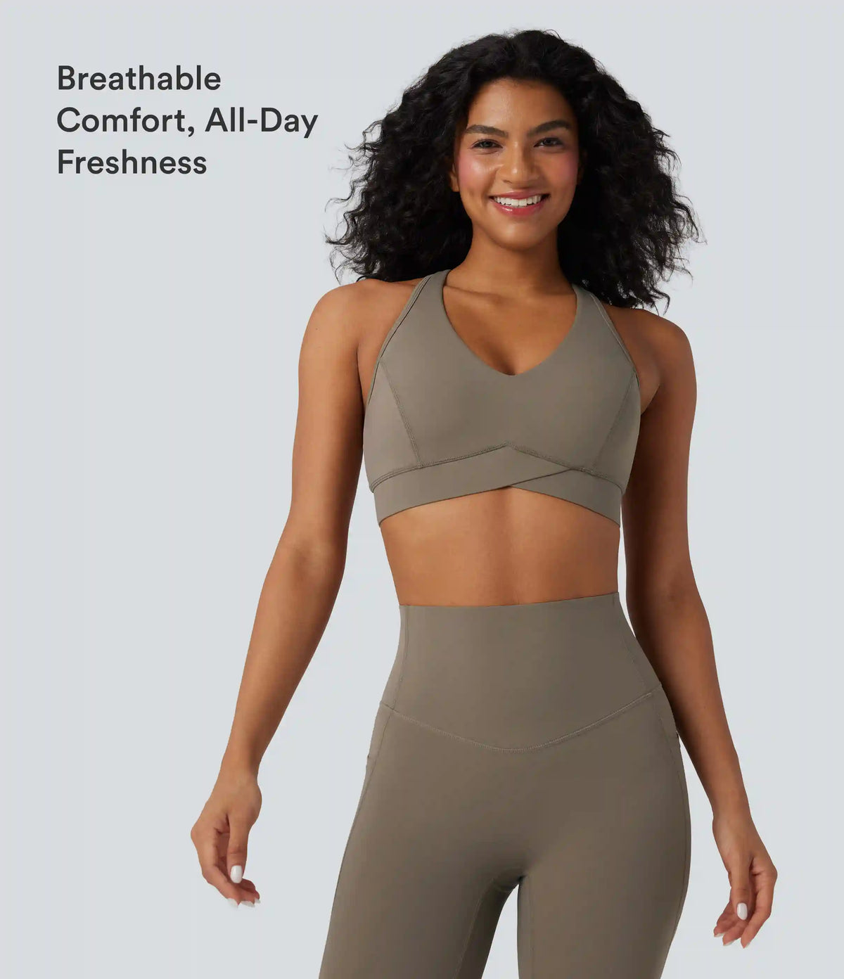 Halara UltraSculpt™ Light Support V Neck Racerback Workout Sports Bra