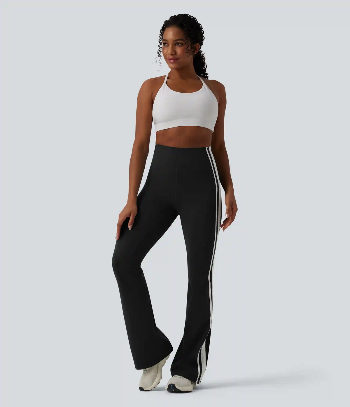 Halara UltraSculpt™ High-waisted Tummy Control Side Stripe Yoga 7/8 Flare Leggings