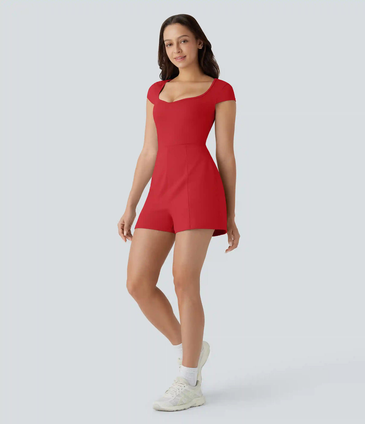 SoftlyZero™ Airy U Neck Cap Sleeve Pocket Cool Touch Yoga Romper-Easy Peezy