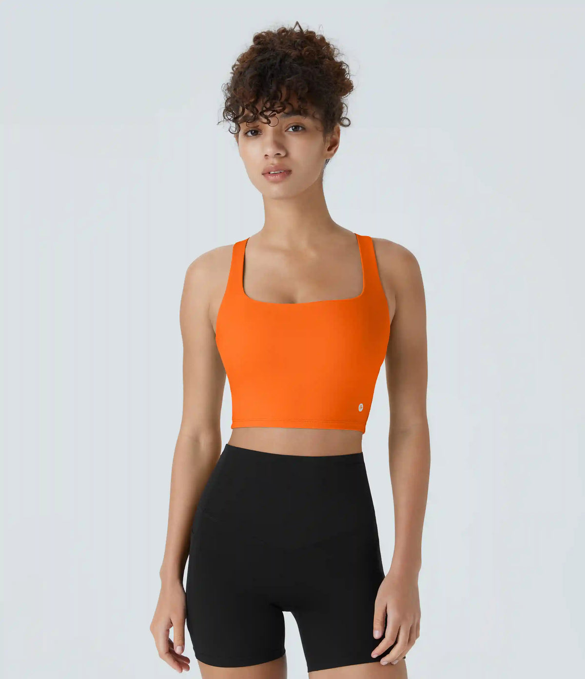 SoftlyZero™ Airy Square Neck Backless Crisscross Cropped InstantCool Yoga Tank Top