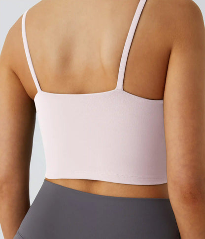 Basic Padded Workout Cropped Low Support Tank Top A-D Cups