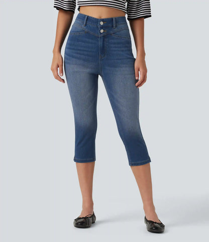 Halara Flex™ High Waisted Split Capri Casual Slim Jeans with Pockets