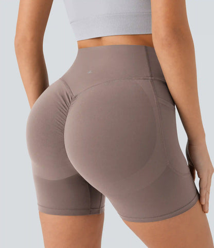 Halara UltraSculpt™ High Waisted Scrunch Butt Lifting Tummy Control Pocket Shaping Workout Biker Shorts 5''