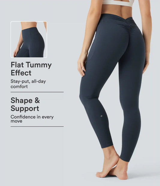 Halara UltraSculpt™ High Waisted Tummy Control Scrunch Shaping Yoga Leggings with Pockets