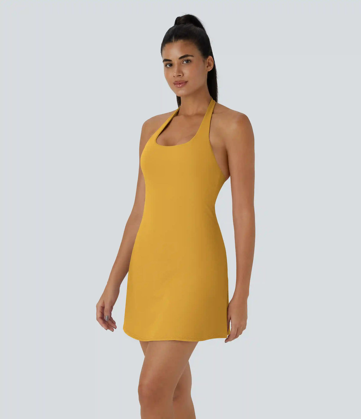 SoftlyZero™ Plush Halter 2-in-1 Pocket Mini Slip Active Dress