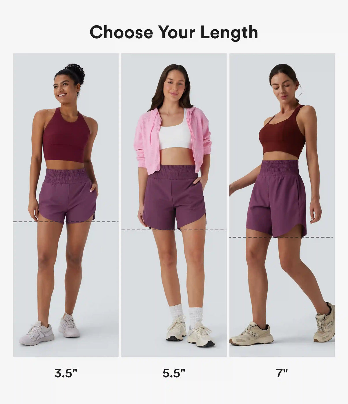 Breezeful™ High Waisted 2-in-1 Curved Hem Quick Dry Running Shorts 7" with Pockets