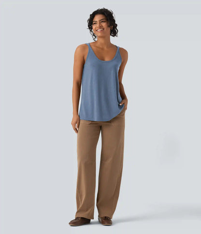 U Neck Relaxed Casual Tank Top