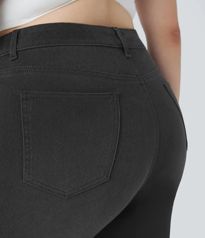 Halara Flex™ High Waisted Pockets Straight Leg Washed Casual Plus Size Jeans
