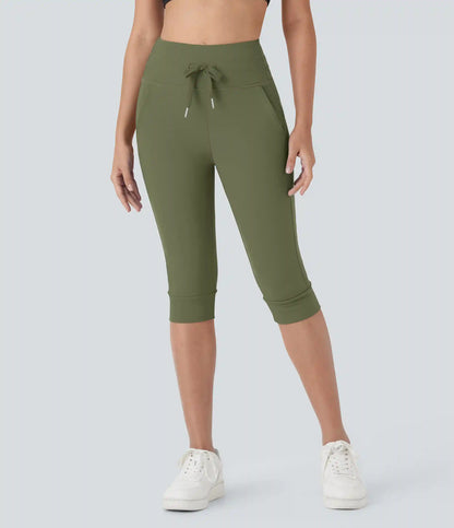 SoftlyZero™ Plush High Waisted Drawstring Pocket Yoga Pedal Pusher Joggers