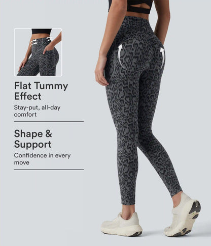 Halara UltraSculpt™ Leopard Print High Waisted Scrunch Butt Lifting Tummy Control Training Leggings with Pockets