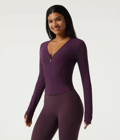 Halara UltraSculpt™ V Neck Long Sleeve Yoga Jacket with Pockets
