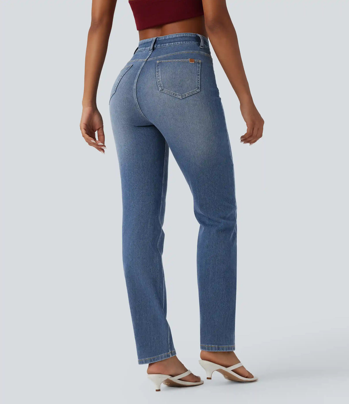 Halara Flex™ High Waisted Tummy Control Washed Casual Slim Jeans with Pockets
