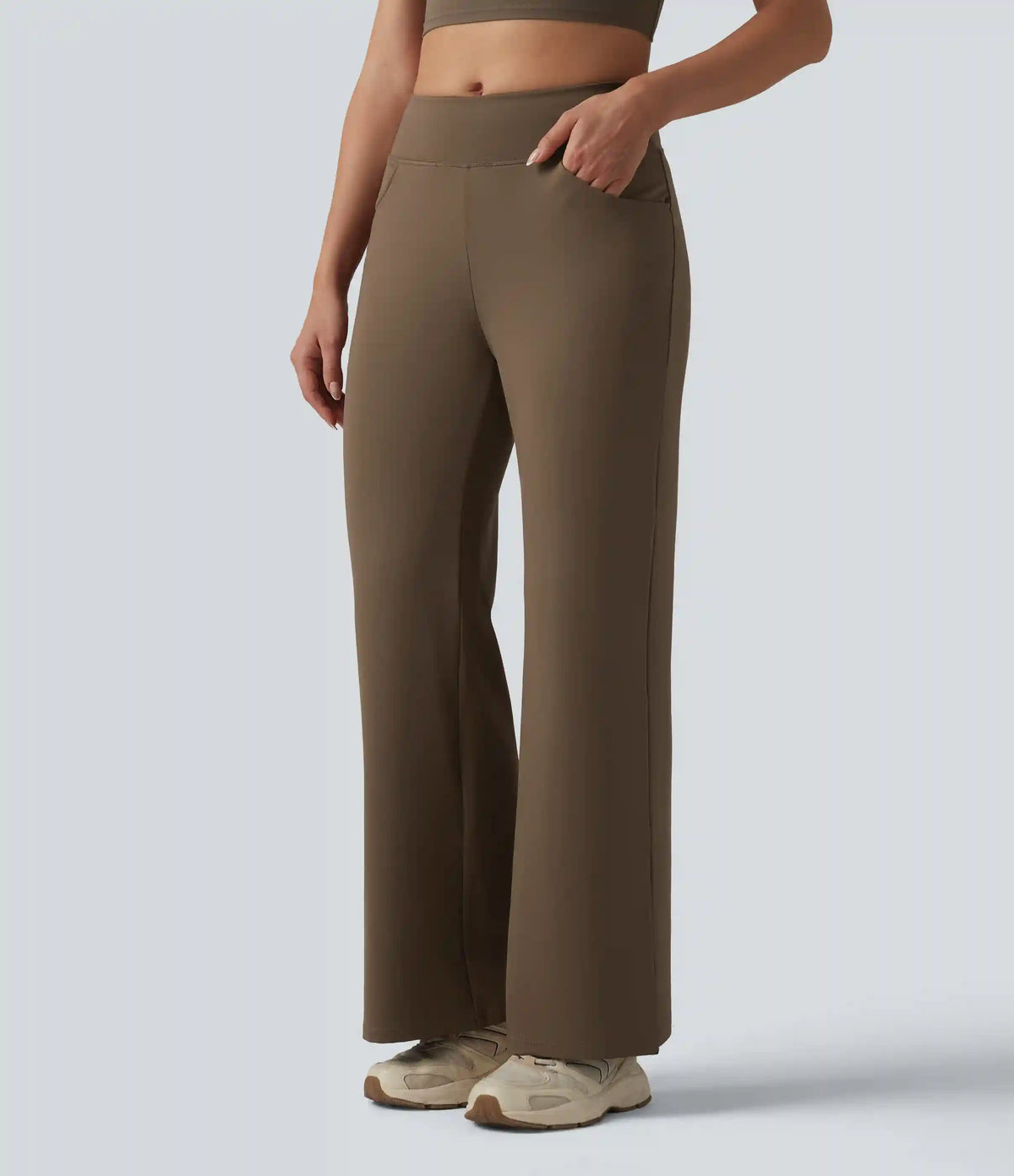 Mid Rise Bootcut Yoga Pants with Pockets