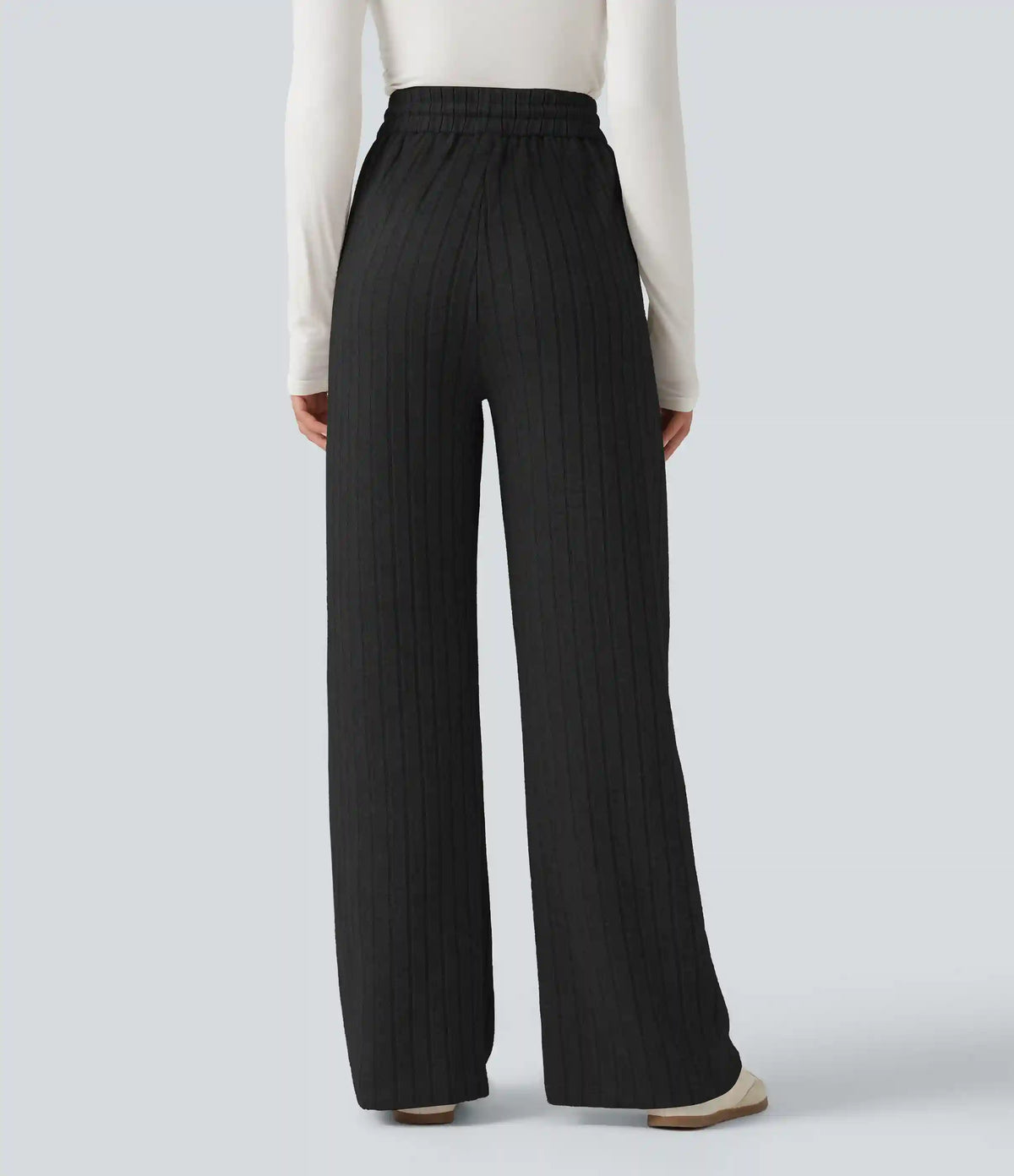 High Waisted Drawstring Baggy Casual Pants with Pockets