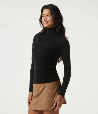 High Neck Long Sleeve Work Sweater