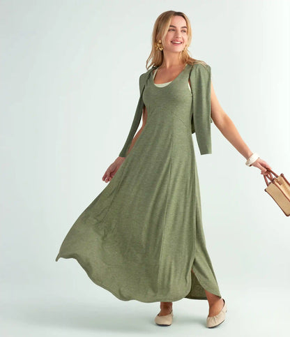 U Neck Flowy Maxi Casual Tank Dress