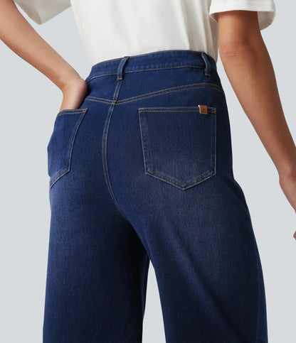 Halara Flex™ High Waisted Crossover Bootcut Casual Jeans with Pockets