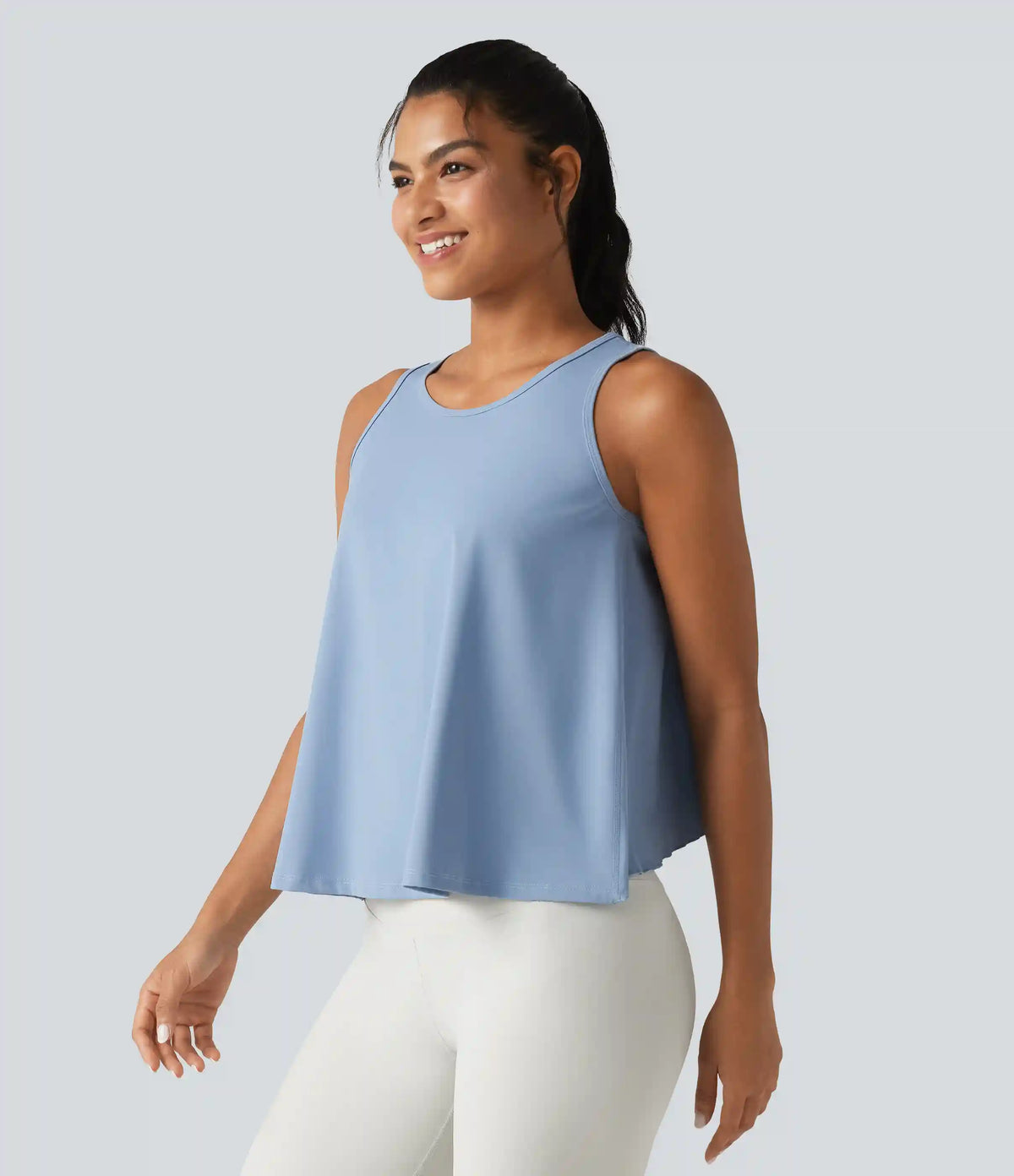 SoftlyZero™ QuickDry Crossover Flounce Hem Relaxed Yoga Tank Top