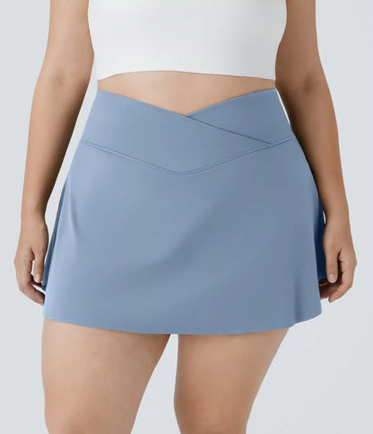 Everyday SoftlyZero™ Airy Crossover Pocket 2-in-1 InstantCool Tennis Plus Size Skirt-Lucid