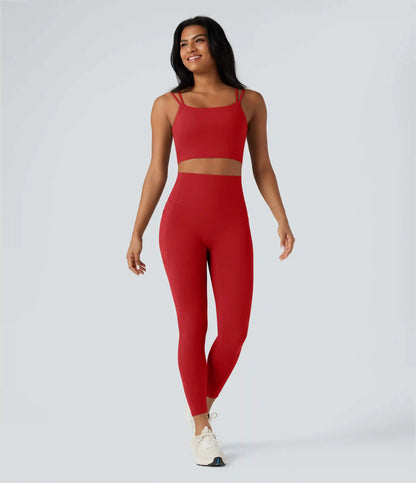 Halara UltraSculpt™ Double Straps Twisted Backless Cropped Yoga Tank Top