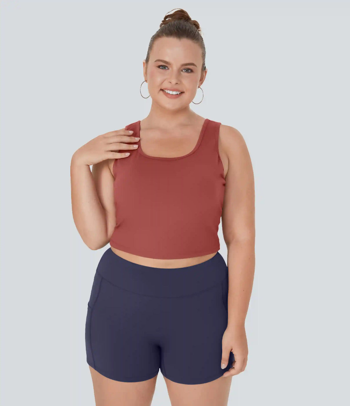 U Neck Crossover Plus Size Barre Ballet Dance Tank Top