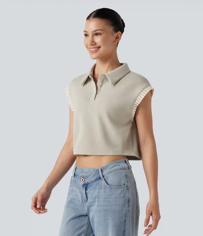 Dropped Short Sleeve Color Block Casual T-Shirt