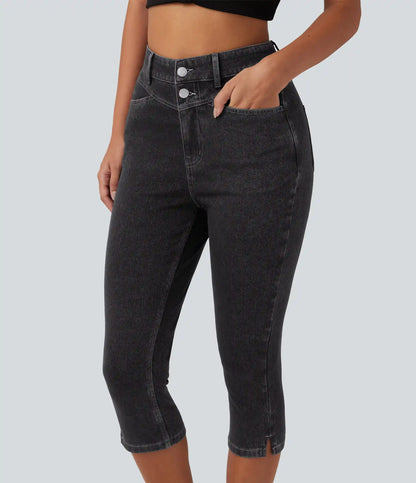 Halara Flex™ High Waisted Split Capri Casual Slim Jeans with Pockets