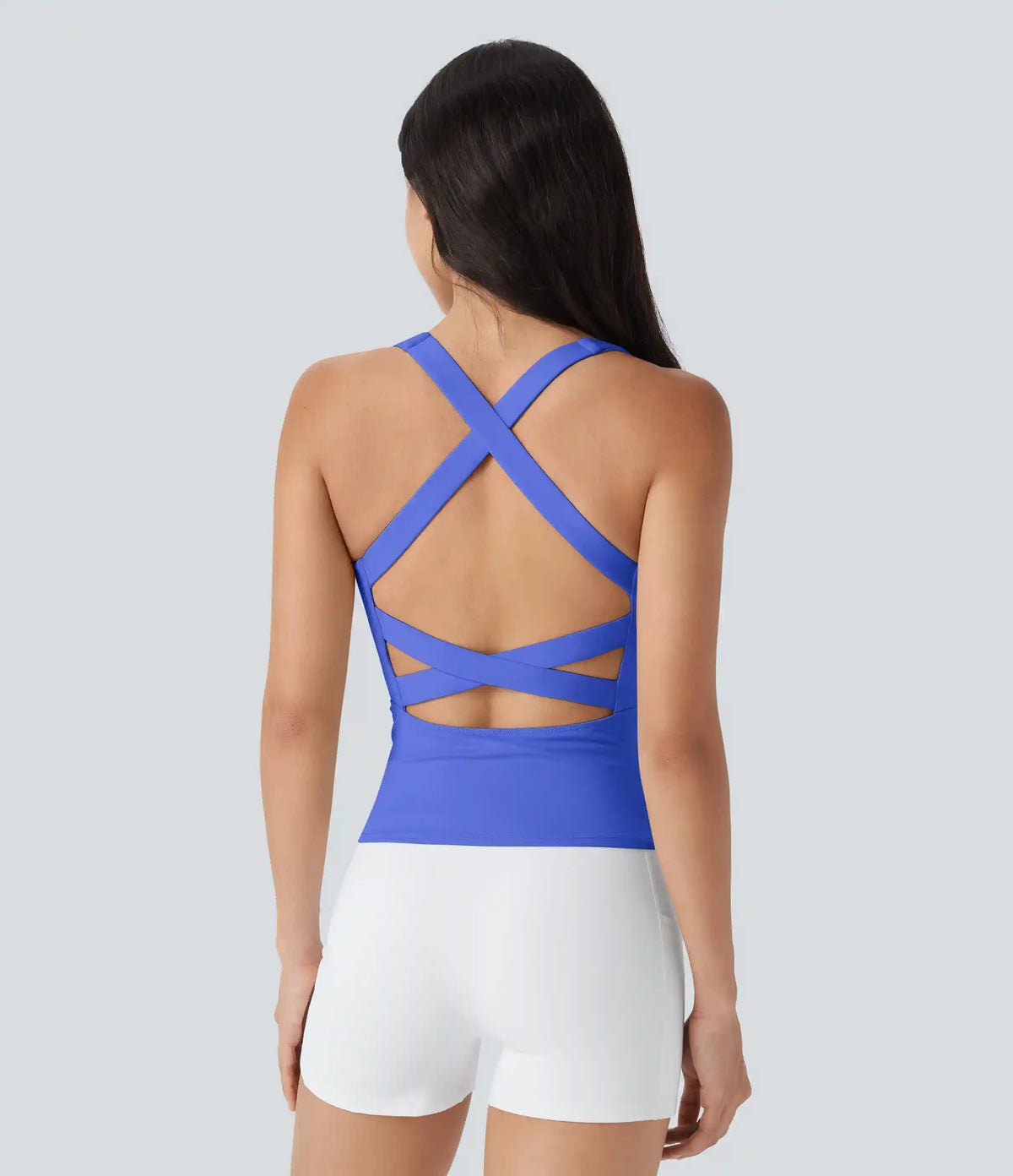 SoftlyZero™ Airy Square Neck Cropped InstantCool Running Tank Top-Longer Length