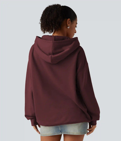 Hooded Long Sleeve Fleece Casual Sweatshirt